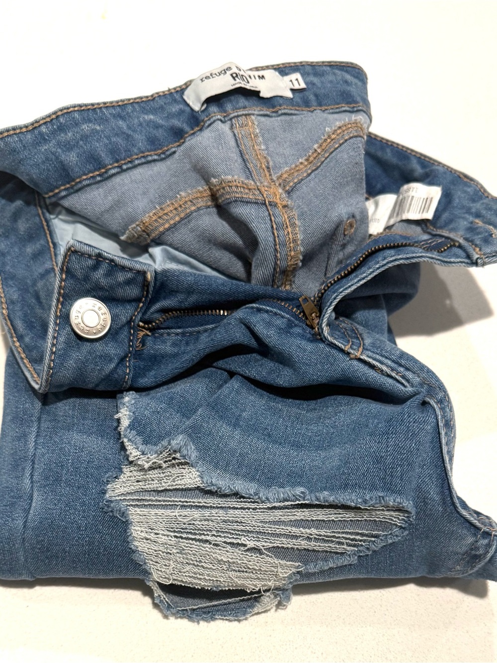 refuge Distressed Blue Boyfriend Jeans